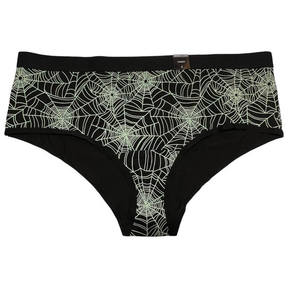NWT TORRID Cheeky Pantie Sz 2X Black Green Spider Webs - Picture 1 of 4